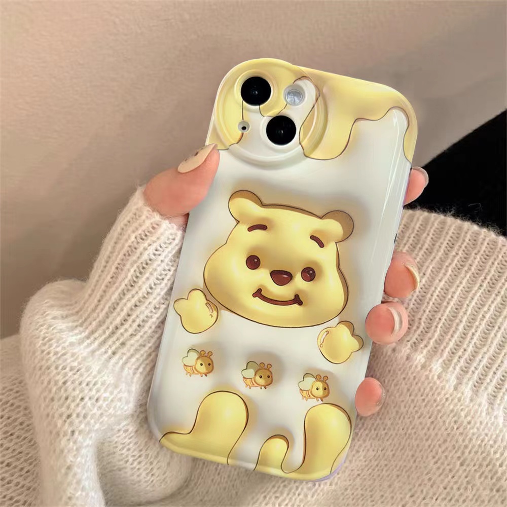 Ốp lưng phone 3D dễ thương vinnie bear ong mở rộng vỏ bong bóng Cho iPhone 6 / 6S / 6splus / se / 7 / 7plus / 8 / 8plus / X / xs / xsmax / 11 / 12 / 13 / 14 / plus /pro max-5063