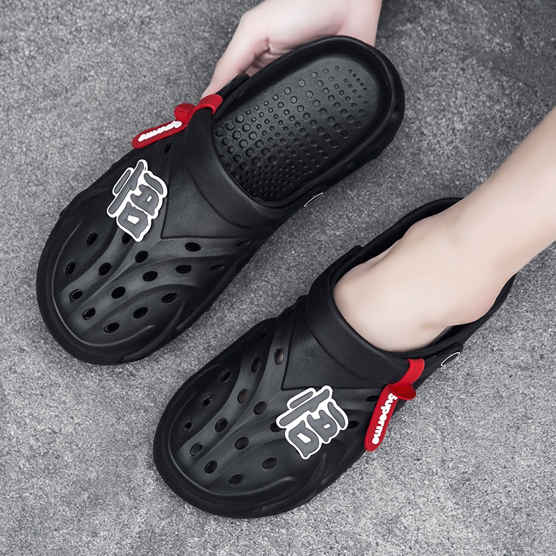 Dép Bít Mũi Đế Dày Đục Lỗ Chống Trượt Thời Trang Mùa Hè Cho Nam