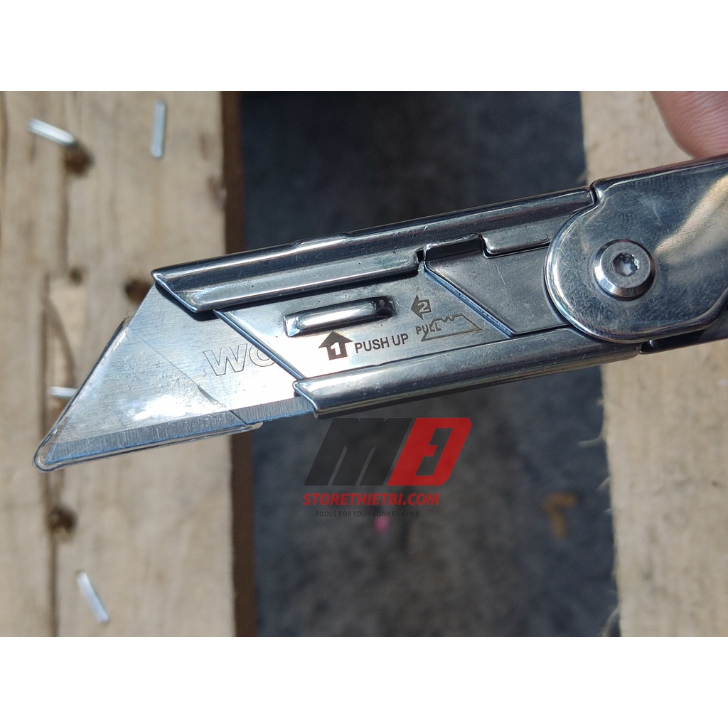 Dao rọc giấy tiện lợi bằng thép không gỉ có thể gấp gọn Workpro WP211001