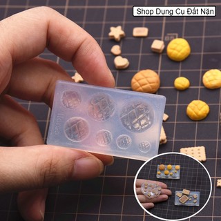 Khuôn silicon mini mô hình bánh mì làm tạo hình đất sét, resin