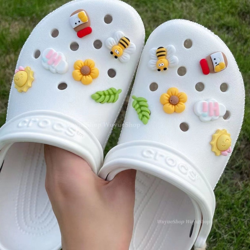 Hoạt Hình Ghim Cài Trang Trí Giày Trẻ Em Hình Que Kem / Cá Mập / Gấu koala / Thỏ / Bánh donut / donut / Gấu hello kitty