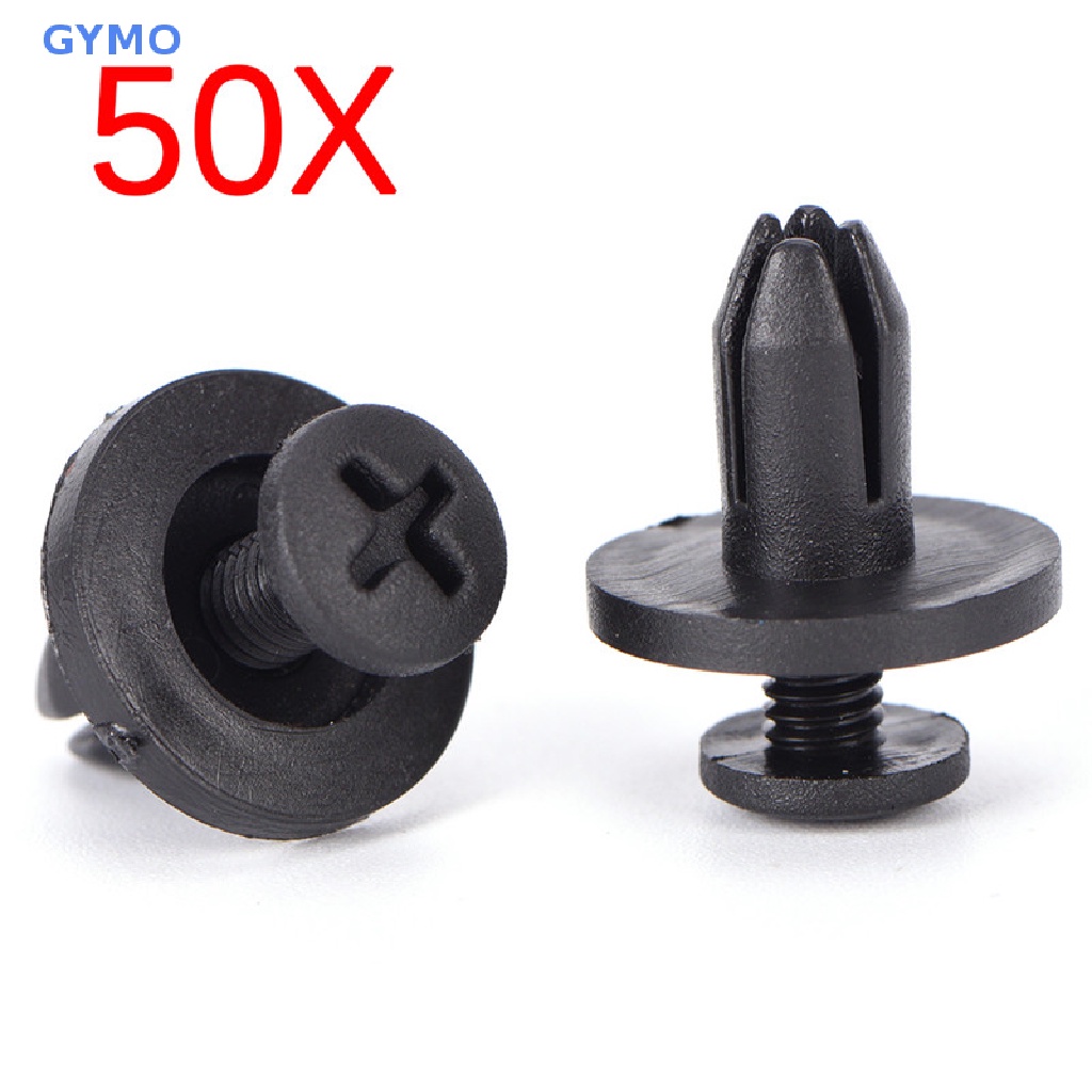 FENDER Set 50 Đinh Tán Nhựa Màu Đen 6Mm Chuyên Dụng Cho Xe Hơi