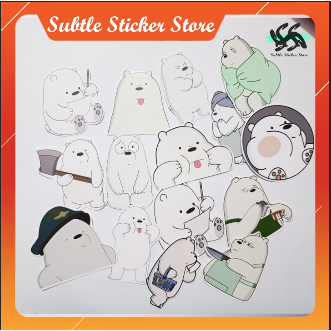 - Set 10/15 Sticker Ice Bear dán trang trí vali, điện thoại, laptop, mũ bảo hiểm.. siêu đẹp