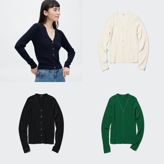 Áo khoác len tăm cardigan nữ cổ tim dòng Extra Fine Merino Wool của Uniqlo