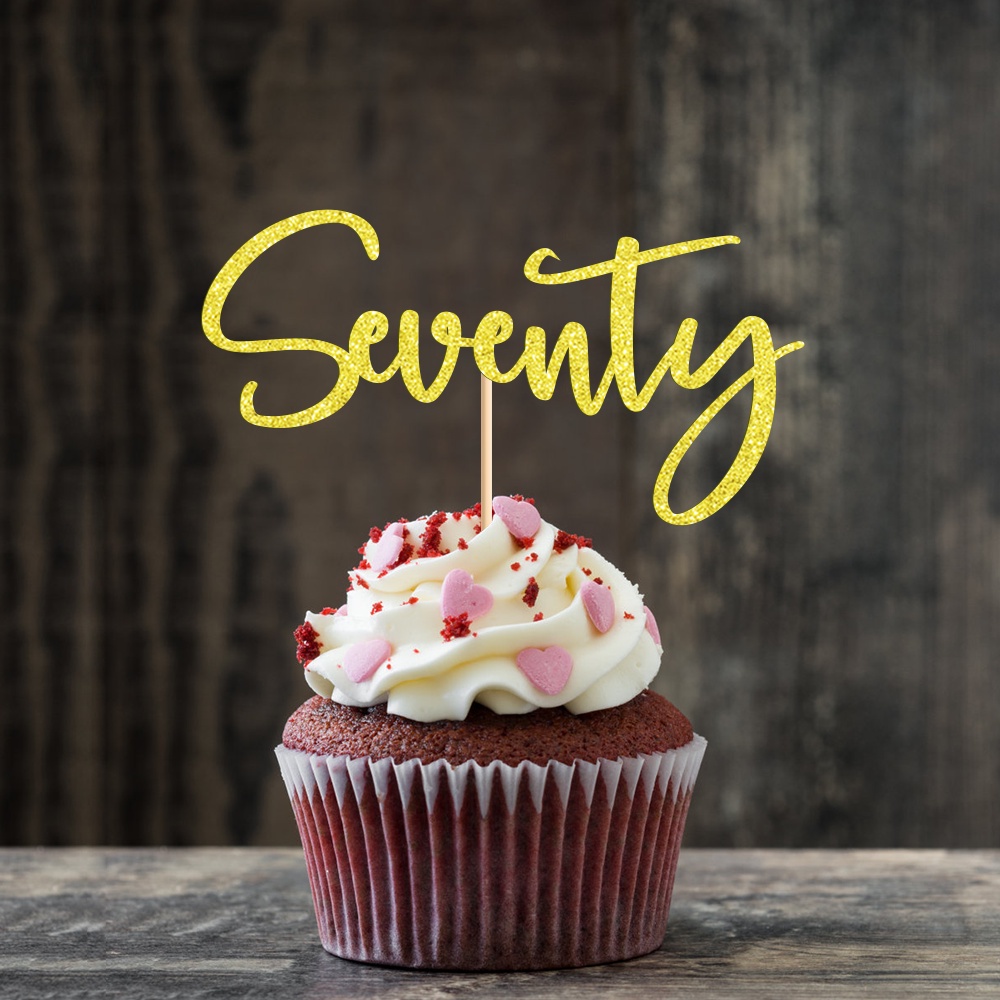 Bộ 24 trang trí bánh cupcake long lanh sinh nhật lần thứ 70