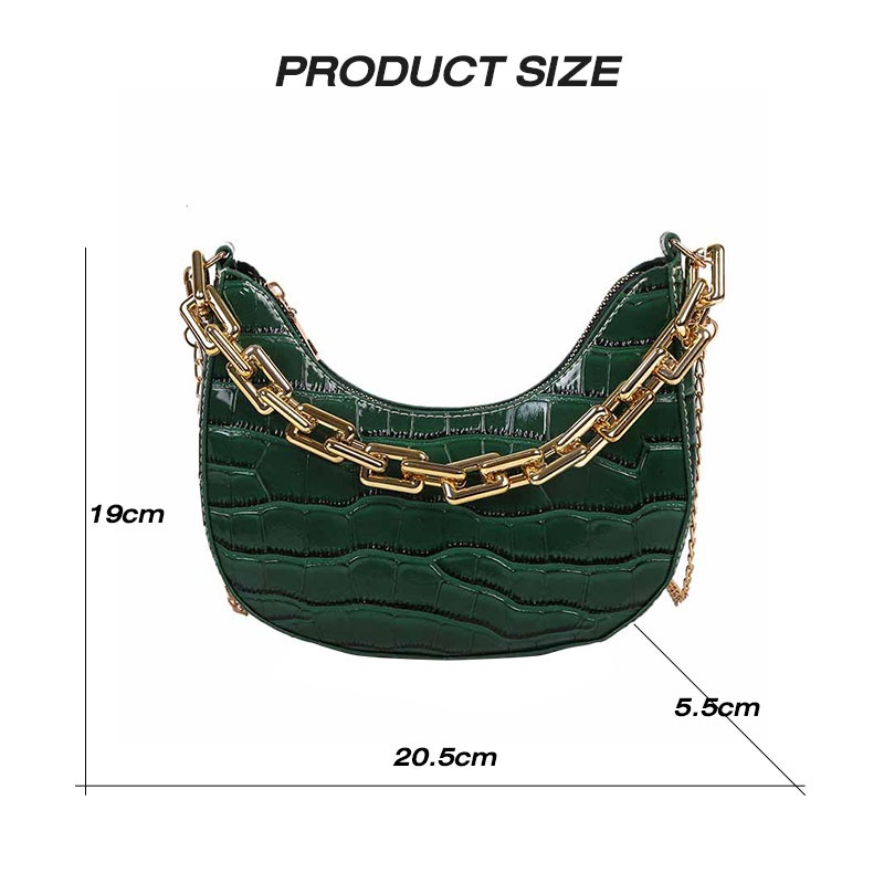 Mischa Túi đeo dưới cánh tay Da PU Màu Trơn Họa Tiết Vân Đá Phong Cách Hàn Quốc Thời Trang