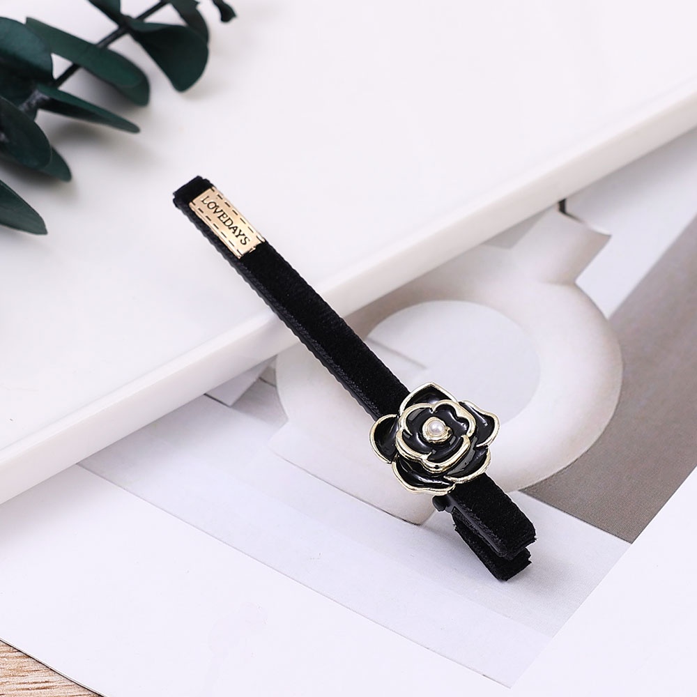 Kẹp Tóc Mỏ Vịt Đính Hoa Trà Và Ngọc Trai Phong Cách Hàn Quốc Thanh Lịch Dành Cho Nữ