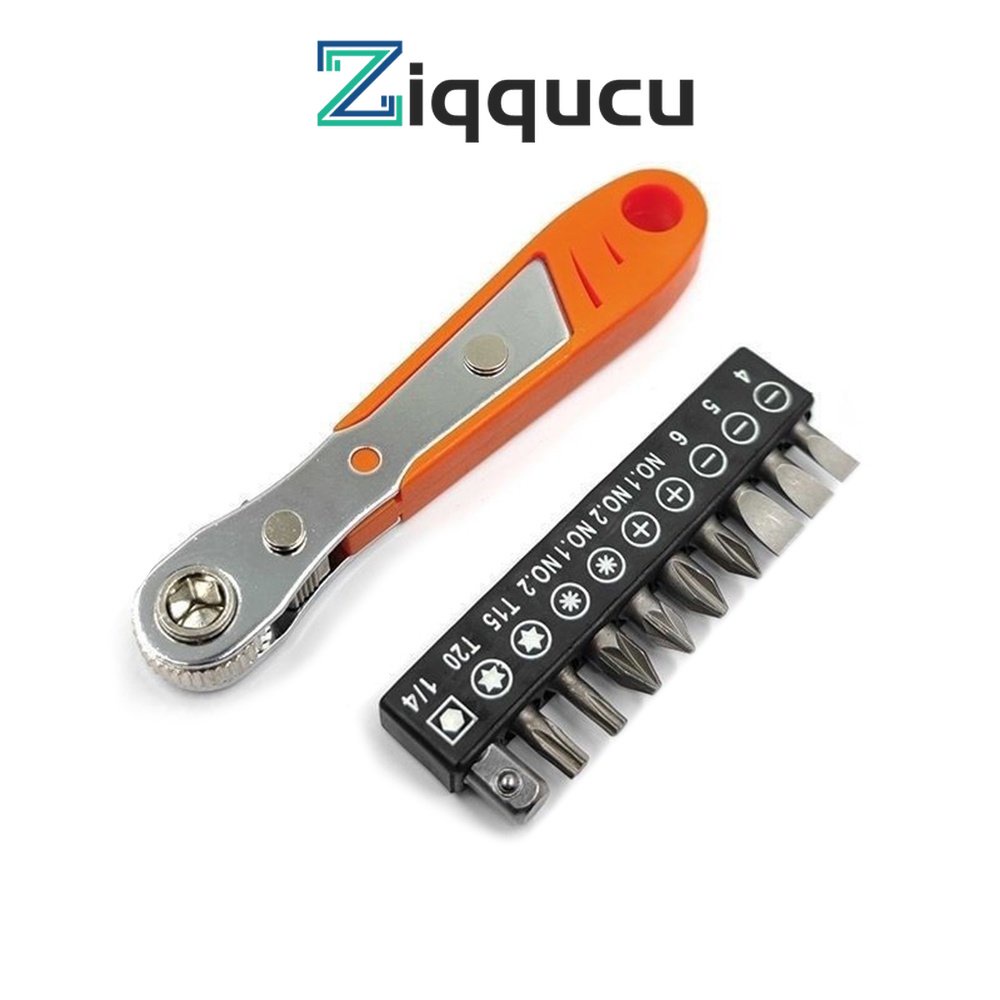 Set cờ lê và tua vít ZIQQUCU tay cầm đa đầu lục giác 1/4 đa năng