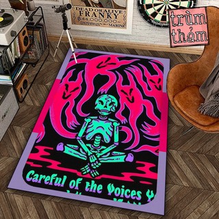 Thảm Trang Trí Jmcase Bộ Xương Psychedelic Art Skeleton Trippy X Decor Phòng Ngủ Phòng Khách Văn Phòng