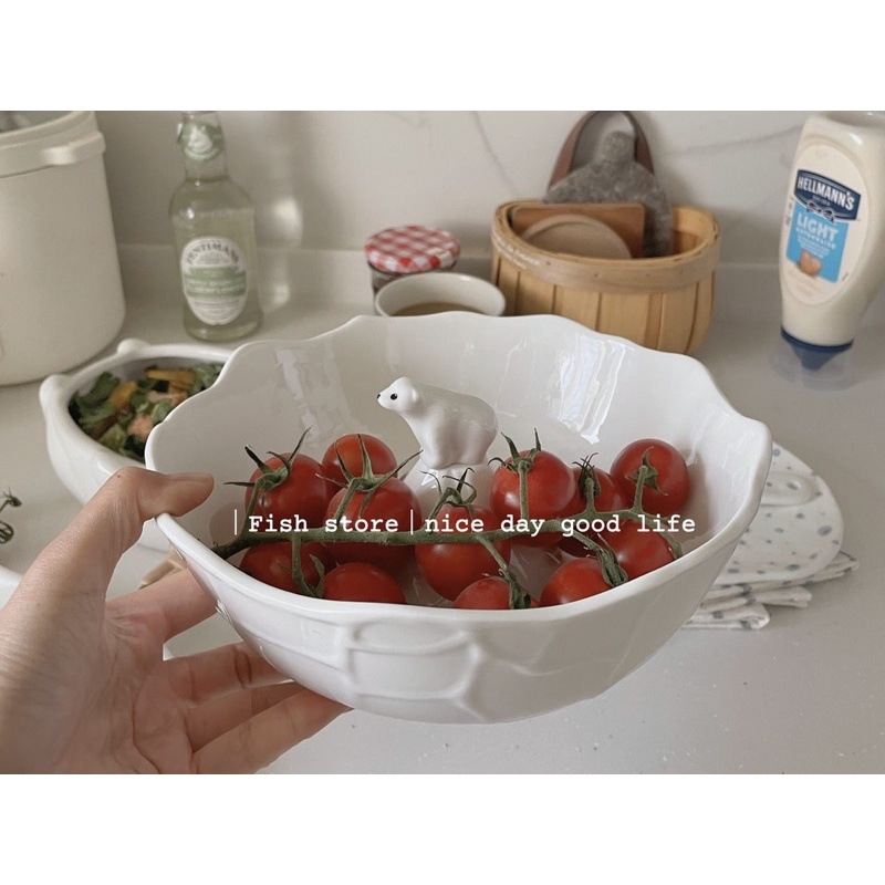 Bộ bát đĩa hình gấu bắc cực dễ thương, bát đĩa decor