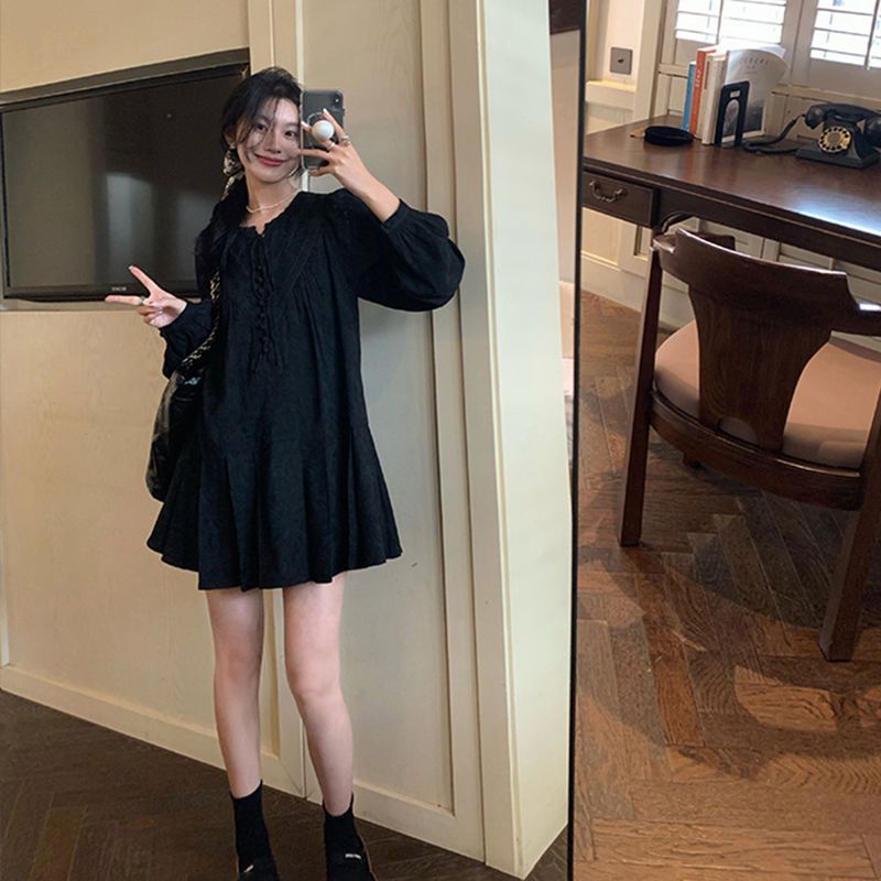 Đầm Dài Tay Dáng Ôm Phong Cách Pháp Cổ Điển Thời Trang Mùa Thu Hàng Mới Dành Cho Bạn Nữ YF54