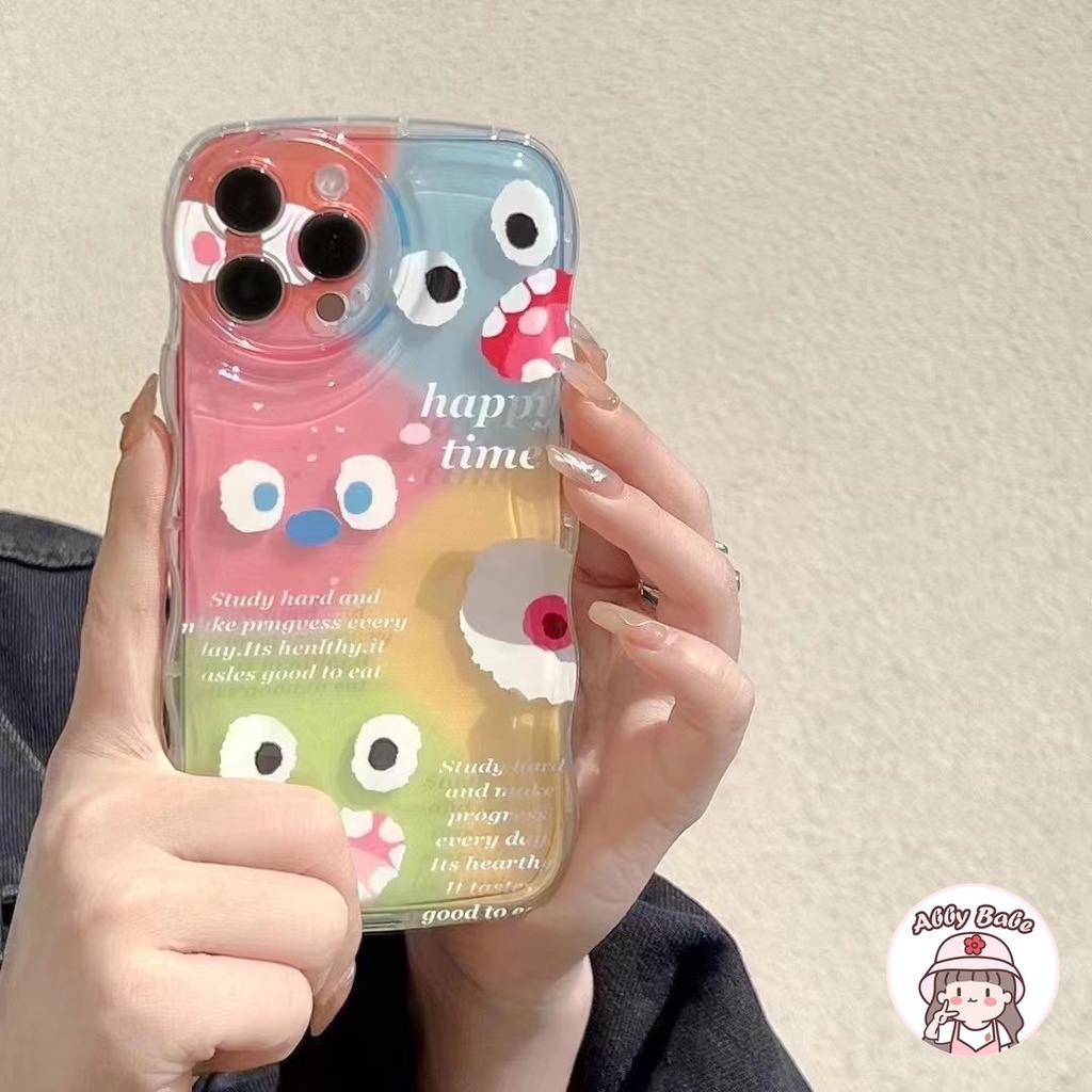 Ốp Điện Thoại TPU Mềm Bo Viền Chống Bẩn Màu Gradient Hình Quái Vật Hoạt Hình Cho IPhone 14 Pro Max 13 12 11 Pro Max