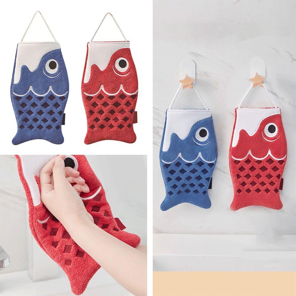 Ynatural Khăn Lau Chén Dĩa Hình Cá Có Móc Treo Tiện Lợi Dành Cho Gia Đình