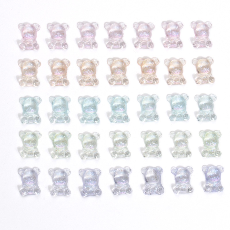 Miếng Dán Trang Trí Móng Tay Trong Suốt Hình Chú Gấu Dễ Thương DIY