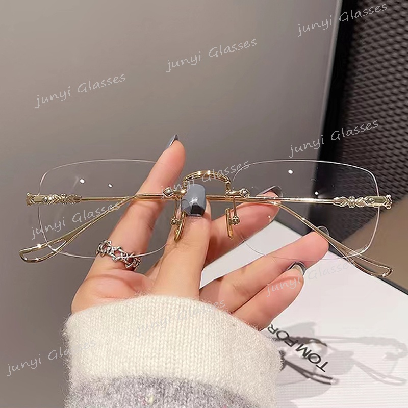 Mắt Kính Không Gọng Trong Suốt Chống Bức Xạ Và Ánh Sáng Xanh Thời Trang Phong Cách Hàn Quốc Cho Nữ