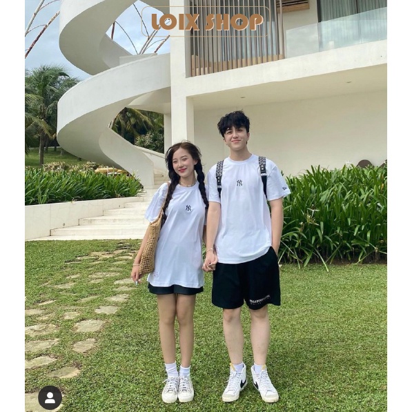 Áo thun MLB form rộng phong cách unisex phông NY basic nam nữ tay lỡ chất liệu cotton oversize LOIX