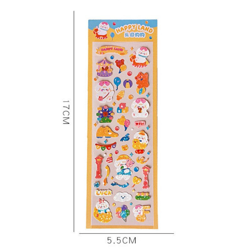 Miếng Dán Laser Họa Tiết Hoạt Hình Kiểu Hàn Quốc Dễ Thương Dùng Trang Trí Sổ Tay / Nhật Ký DIY