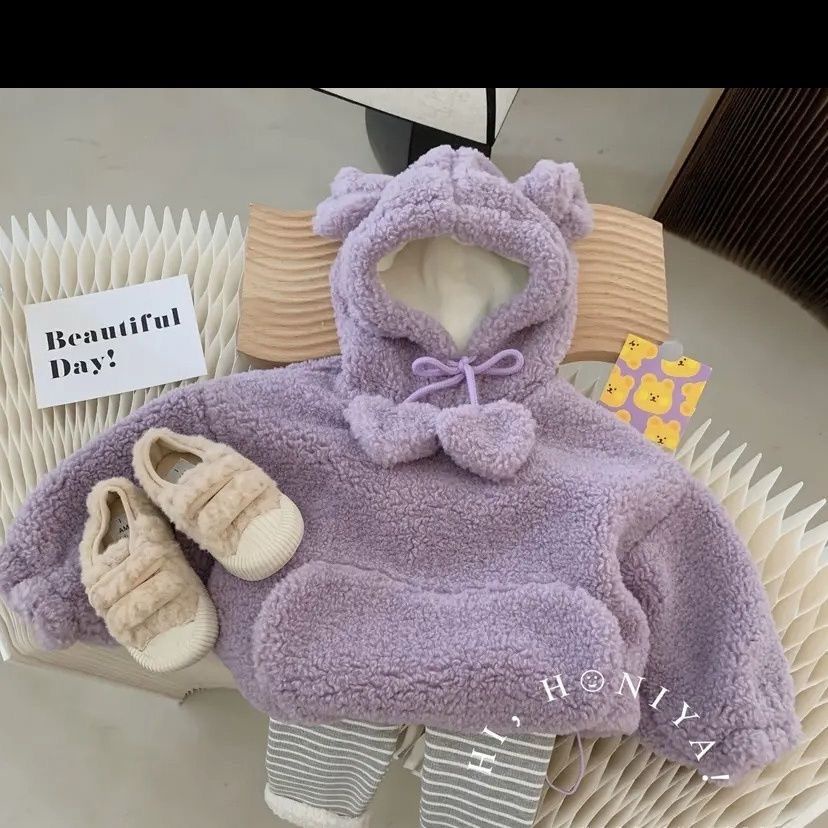 Áo Khoác Nỉ Dễ Thương Phong Cách Phương Tây Cho Bé Gái