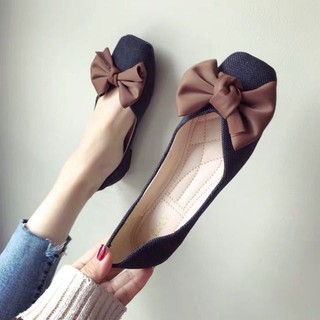 (ORDER) Giày búp bê vải dạ nơ vải BIG SIZE 35-41 - Hàng Quảng Châu