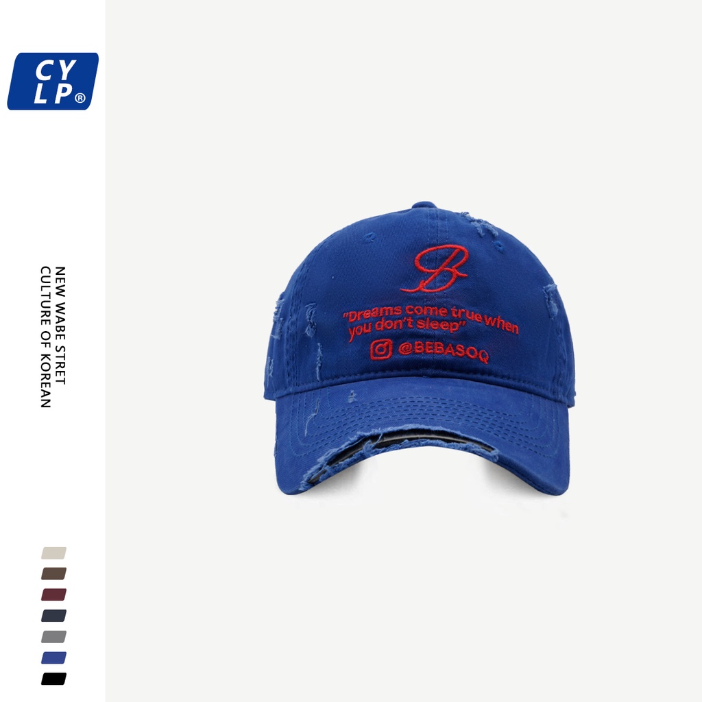 Mũ Lưỡi Trai Thêu Chữ Phong Cách Hip Hop Đường Phố Hàn Quốc Thời Trang Xuân Hè Cho Cặp Đôi