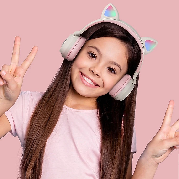 Có Mic ] Tai Nghe Tai Mèo Cao Cấp Không Dây HEADPHONE CATEAR Model BT028C Bluetooth 5.0 Chống Ồn, Bass Chắc, Êm Tai