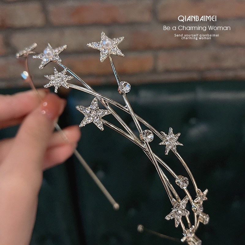 Băng Đô Cài Tóc Đính Hạt Ngọc Trai Thời Trang Hàn Quốc