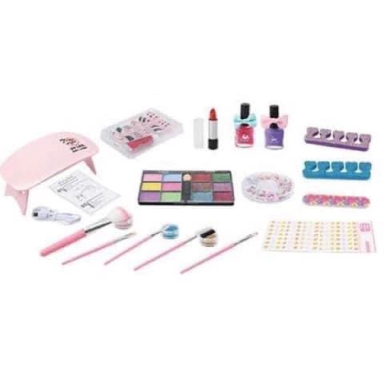 Bộ trang điểm và nail cho bé kèm túi xách