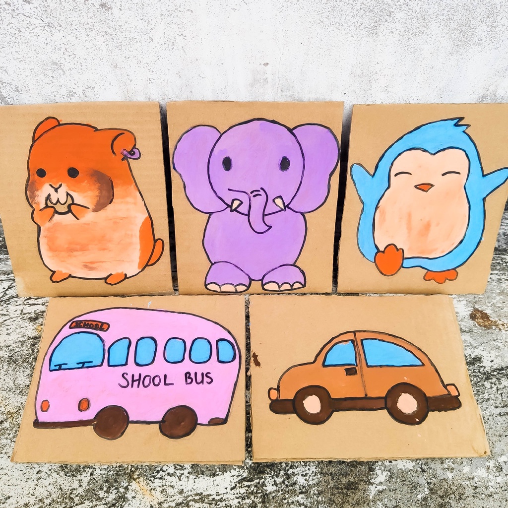 Bộ 5 Tranh Tặng Kèm CỌ Và Màu Cho Bé Tô Vẽ, Thỏa Sức Sáng Tạo