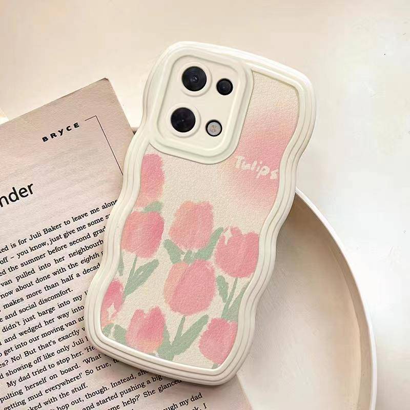 Ốp lưng hoa tulip Vivo Y16 Y02 Y22 Y21 Y20 Y35 Y15A Y21T  Y33T Y50T Y20 Y20i Y20S Y17 Y15 Y12 Y19 Y50 Y75 S1 V25 V20