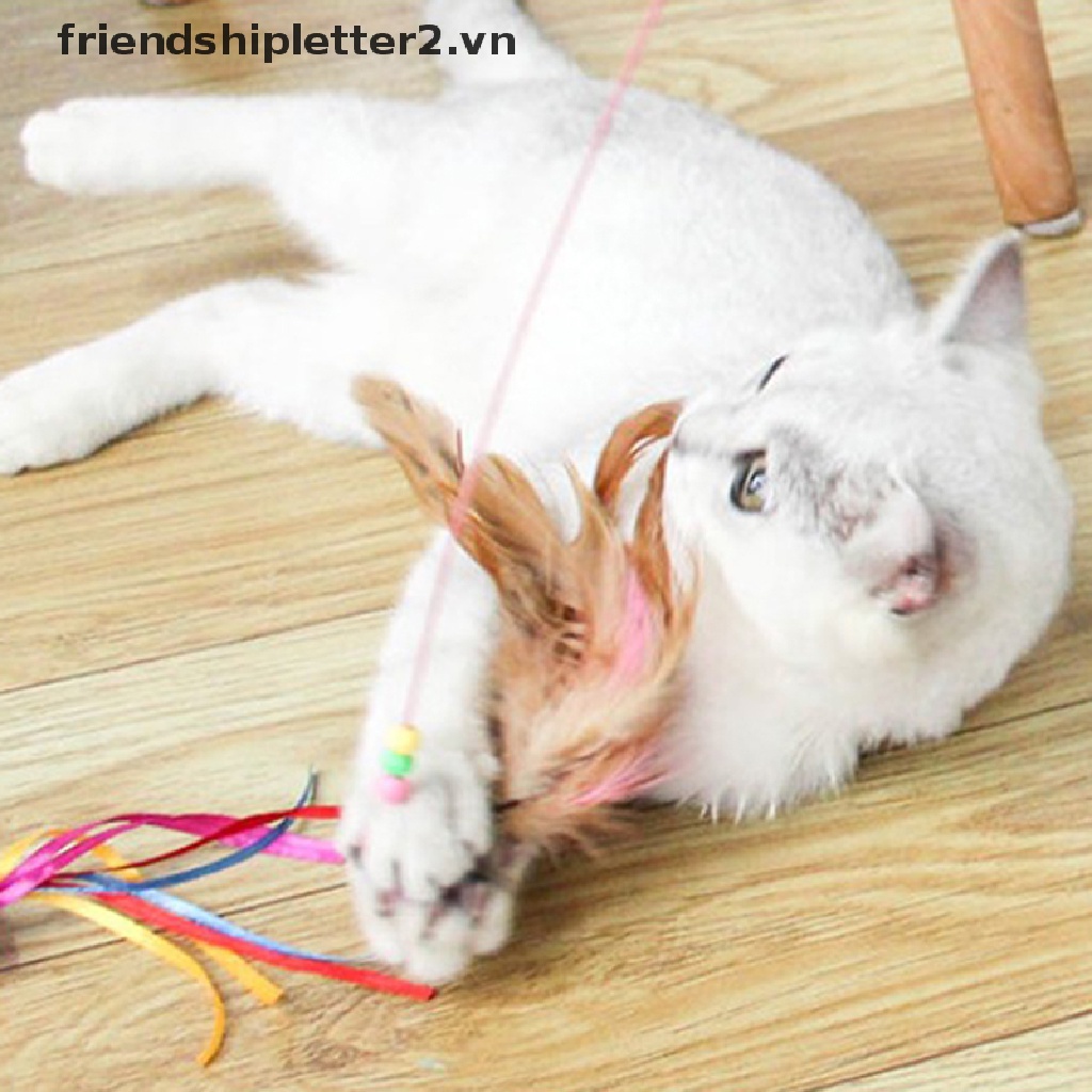 Gậy Trêu Mèo Đính Lông Vũ Vui Nhộn   .