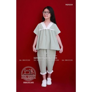 [Có sẵn] [Ảnh thật] BỘ ĐỒ CỔ V - QUẦN LỬNG - MSP 2639