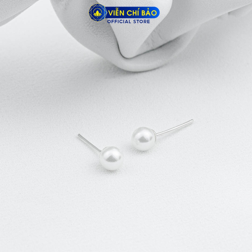 Bông tai nụ hạt châu nhỏ chất liệu bạc 925 thời trang phụ kiện trang sức Viễn Chí Bảo B400135