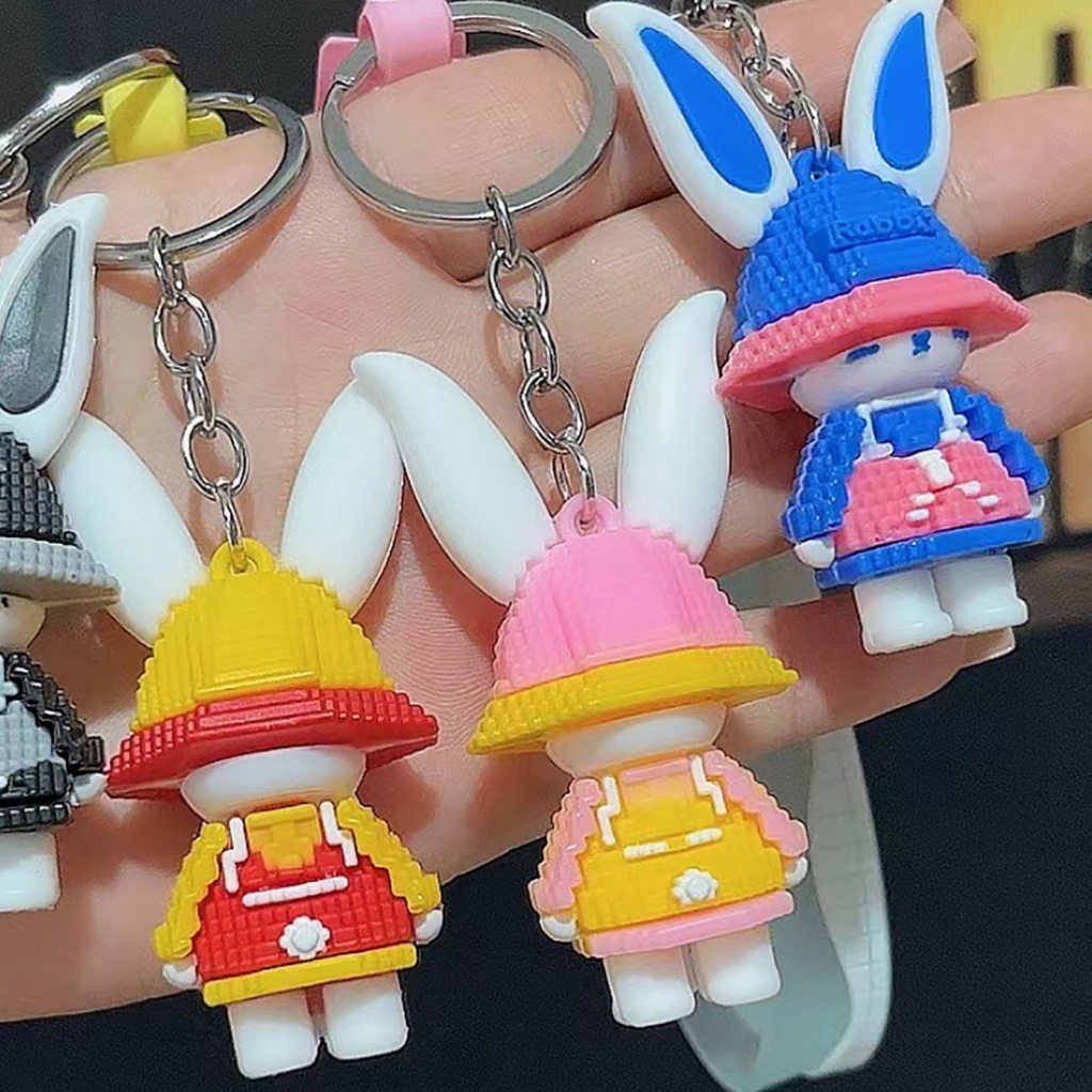 Móc Khóa Hình Thỏ Hoạt Hình Đáng Yêu