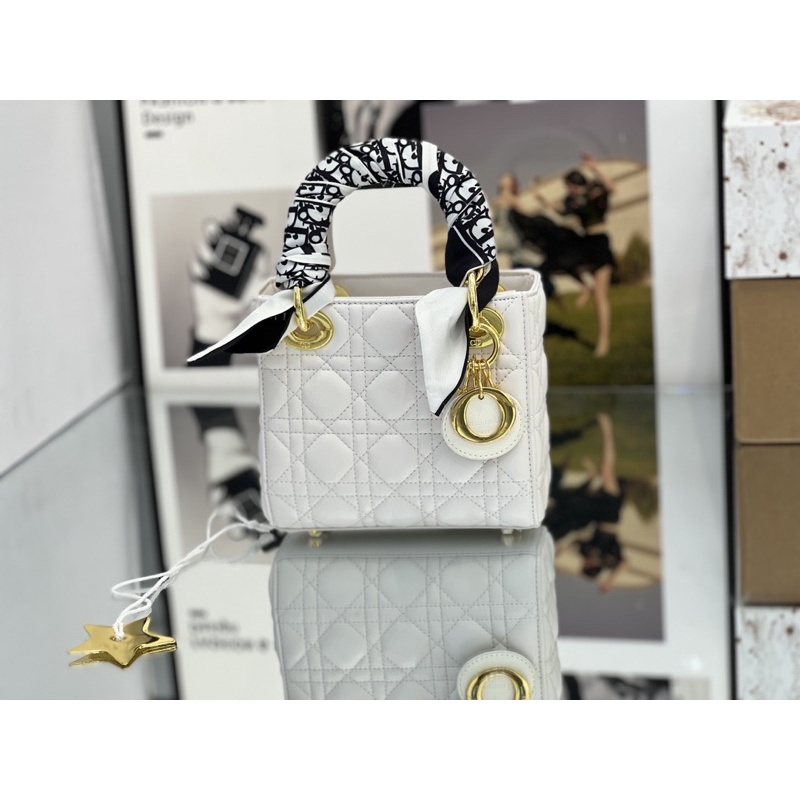 Túi quai xách Di.or Lady mini size 17cm chất da mịn fullbox vip