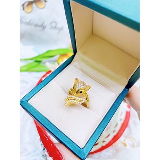 Nhẫn hồ ly mặt đính đá cao cấp đủ size