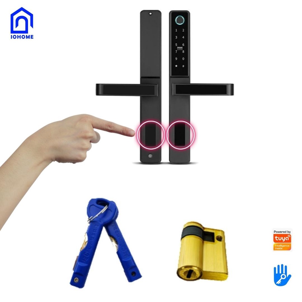 Khóa cửa nhôm thông minh cao cấp dùng app TUYA/ SMARTLIFE D09 và TTlock D08 Bluetooth - Dùng cho nhôm Xingfa