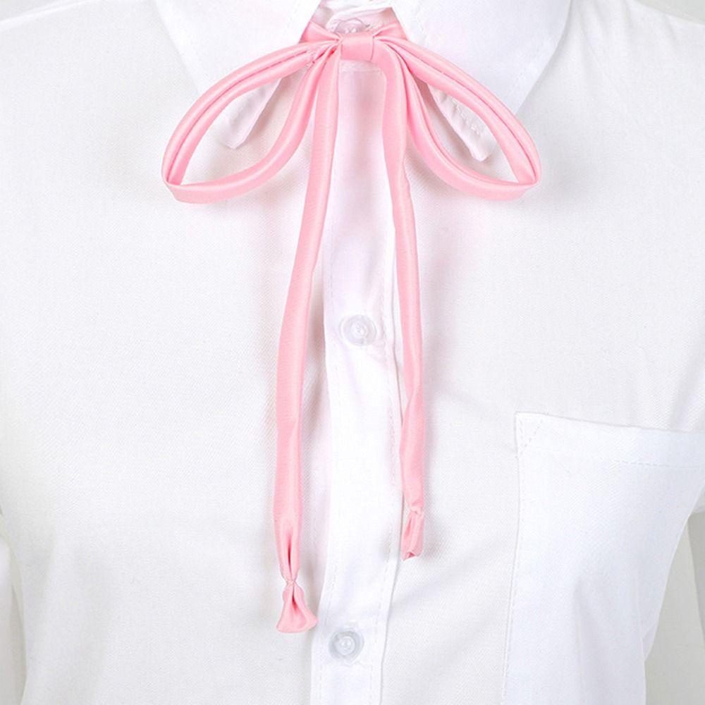 MXGOODS Cà Vạt Nơ Đồng Phục Vải Satin Màu Trơn Dễ Thương Cho Nam Và Nữ