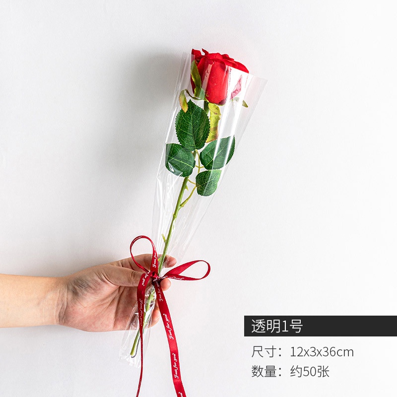 Giấy kính gói hoa chữ trắng