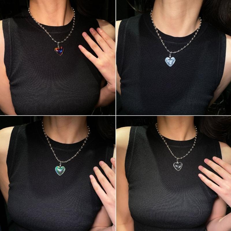 ✿ Vòng cổ Mạ Vàng / Bạc 2K Mặt Trái Tim Phong Cách Bohomian