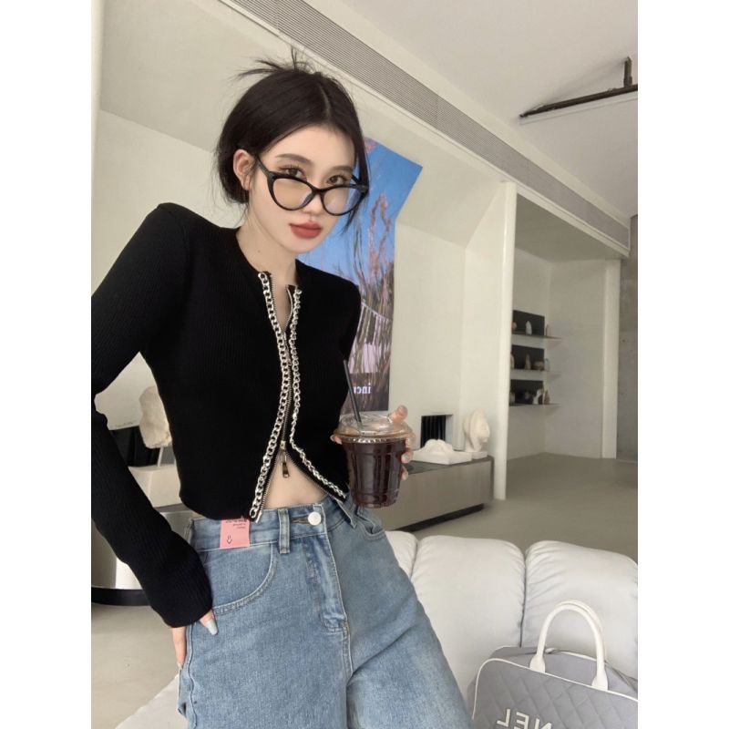 Áo thun COZOKC tay dài có khóa kéo hợp thời trang