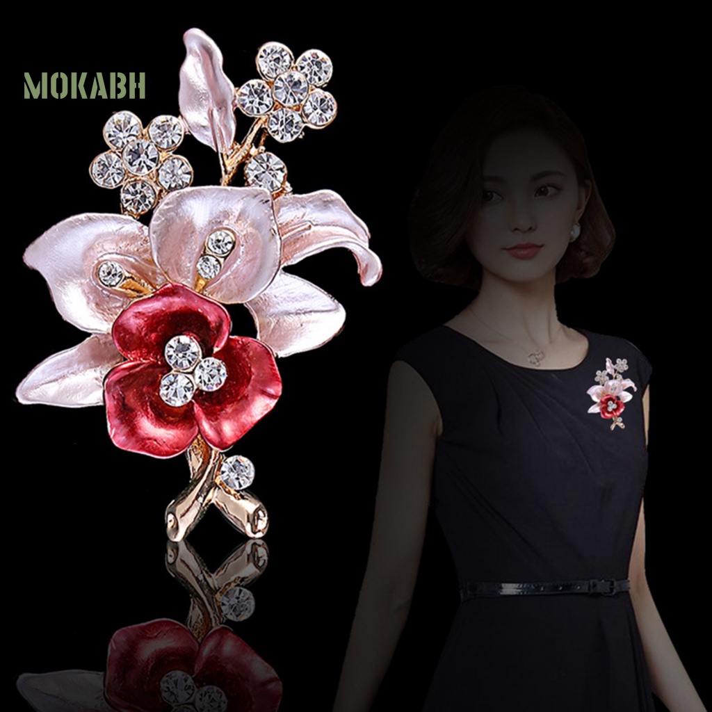 Trâm Cài Áo Mini Hình Hoa Đính Đá Thanh Lịch Cho Đám Cưới
