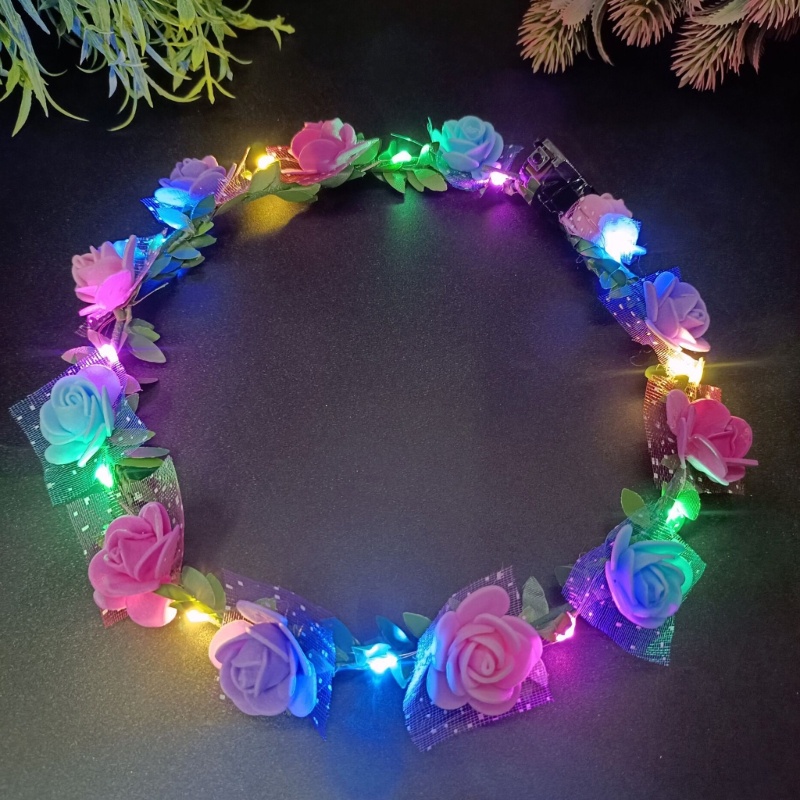 Băng Đô Cài Tóc Hình Vương Miện Đính Hoa Nhiều Màu Tùy Chỉnh Cho Nữ