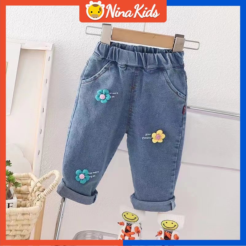 Thắt Lưng Da Co Giãn Đính Hoa Nhỏ Xinh Xắn Phong Cách Hàn Quốc Cho Bé Gái 0-4 Tuổi