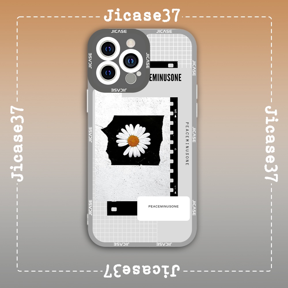 Ốp lưng iphone cạnh vuông Jicase JMcase PEACEMINUSONE Hoa Cúc Daisy Flower Cổ Điển x/xs/11/12/pro/max/plus/promax