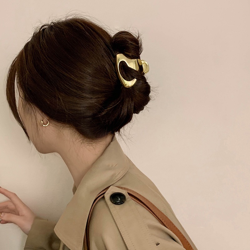 Frigid Kẹp Tóc Kim Loại Cao Cấp Màu Đen Hàn Quốc Cho Nữ