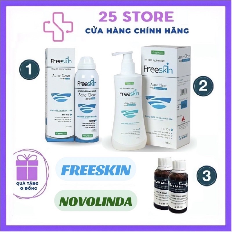 FREESKIN bộ sản phẩm viêm nang lông, mụn mặt và cơ thể.