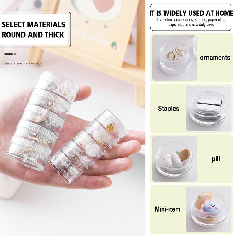 Hộp Nhựa Acrylic Trong Suốt 5 Tầng Xoay 360 Độ Đựng Trang Sức Để Bàn