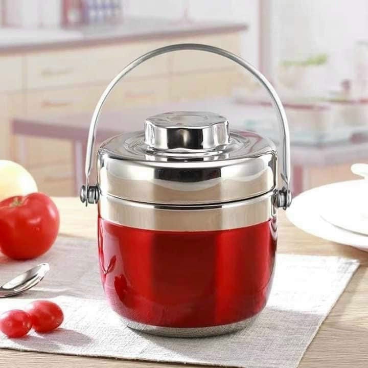 Hộp Cơm Giữ Nhiệt Dạng Bom 2 Ngăn 1.3L, Camen Bom Hàn Quốc loại tốt
