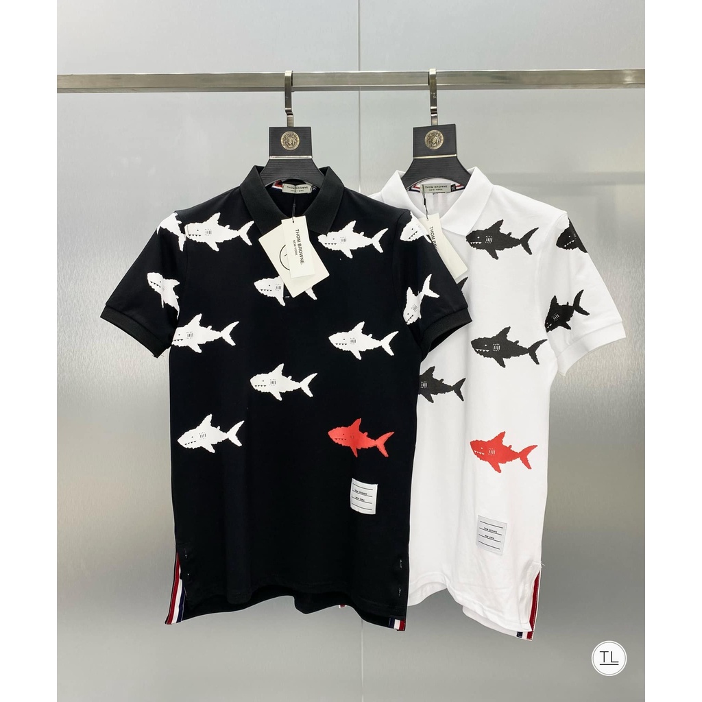 Áo POLO Phối Họa Tiết Cá Mập Cổ Bẻ Cá Tính Siêu Hot 2023