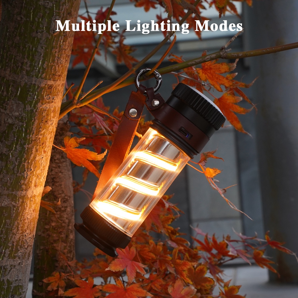 Đèn cắm trại retro Pin 2000mah Ánh sáng trắng ấm áp Đèn pin siêu sáng Đèn lồng LED mờ vô cấp